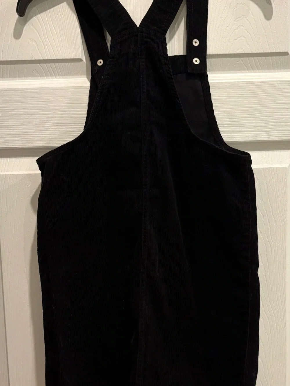 The Children’s Place Black Corduroy Snap-Front Overall Dress size 12 girls